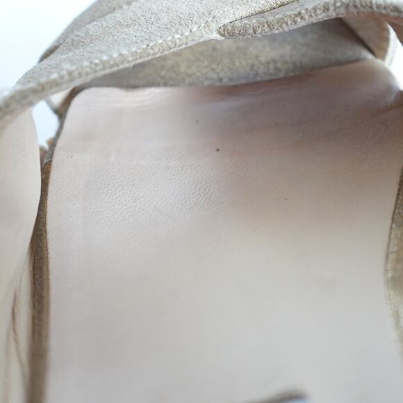 Jimmy Choo Tan Sparkly Gold Espadrille Platform Sandals - Picture 11 of 16